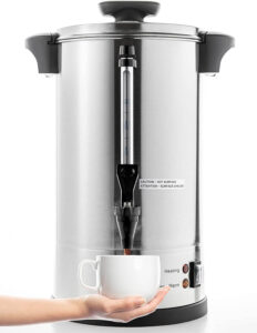 SYBO 2022 UPGRADE SR-CP-50C Commercial Grade Stainless Steel Percolate Coffee Maker Hot Water Urn for Catering