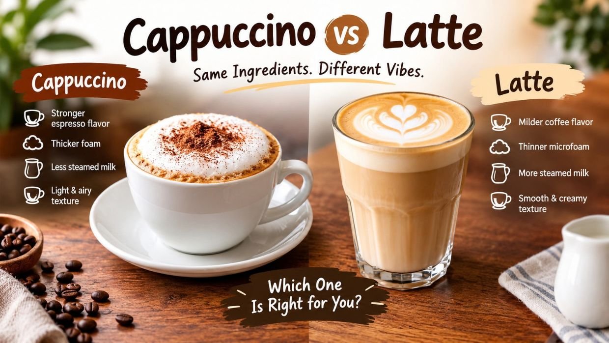 Cappuccino vs Latte: Difference, Taste & Preparation 